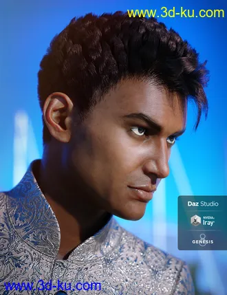 3D打印模型dForce C1 Spiky Hair for Genesis 3 and 8的图片