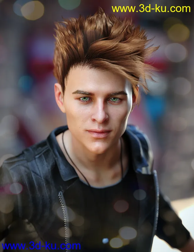 dForce C1 Spiky Hair for Genesis 3 and 8模型的图片6