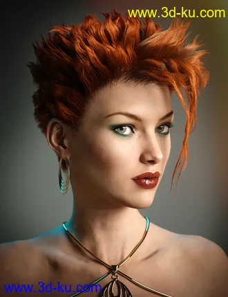 3D打印模型dForce C1 Spiky Hair for Genesis 3 and 8的图片