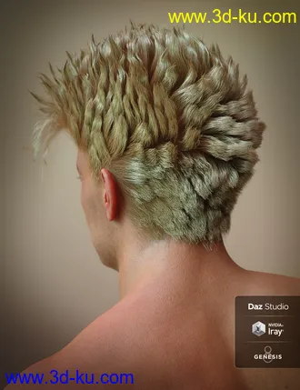 3D打印模型dForce C1 Spiky Hair for Genesis 3 and 8的图片