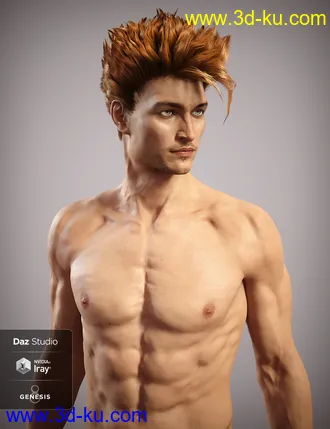 3D打印模型dForce C1 Spiky Hair for Genesis 3 and 8的图片