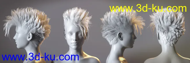 dForce C1 Spiky Hair for Genesis 3 and 8模型的图片14