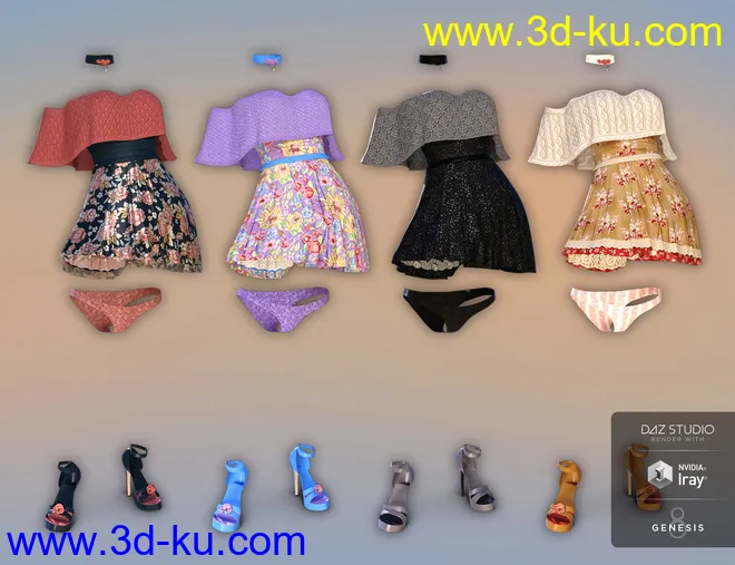 dForce Candy Kisses Outfit Textures模型的图片6
