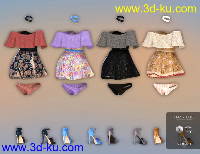 dForce Candy Kisses Outfit Textures模型的图片7