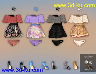 3D打印模型dForce Candy Kisses Outfit Textures的图片