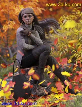 3D打印模型dForce Casual Autumn Outfit for Genesis 8 Female(s)的图片