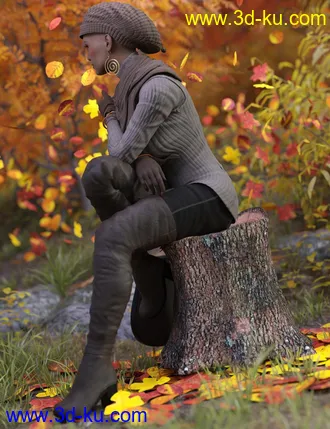 3D打印模型dForce Casual Autumn Outfit for Genesis 8 Female(s)的图片