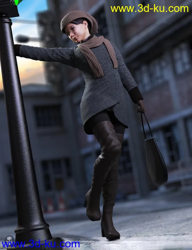 dForce Casual Autumn Outfit for Genesis 8 Female(s)模型的图片4