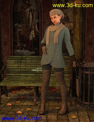 3D打印模型dForce Casual Autumn Outfit for Genesis 8 Female(s)的图片