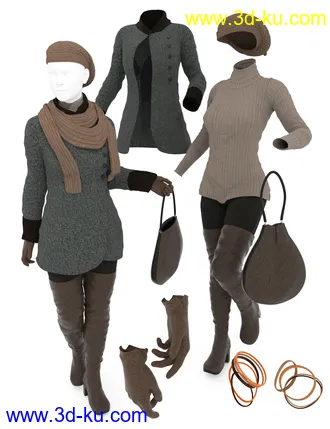 3D打印模型dForce Casual Autumn Outfit for Genesis 8 Female(s)的图片