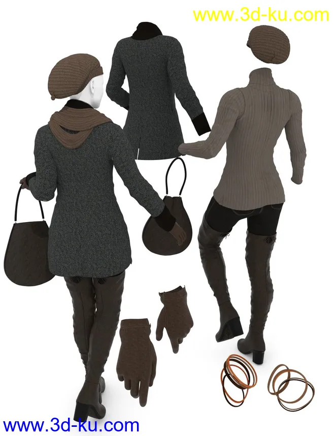 dForce Casual Autumn Outfit for Genesis 8 Female(s)模型的图片10