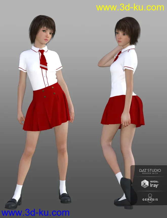dForce CB School Uniforms for Genesis 8 Female(s)模型的图片2