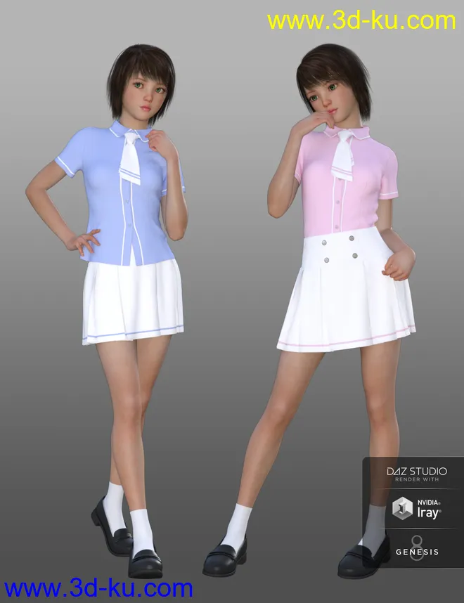 dForce CB School Uniforms for Genesis 8 Female(s)模型的图片3