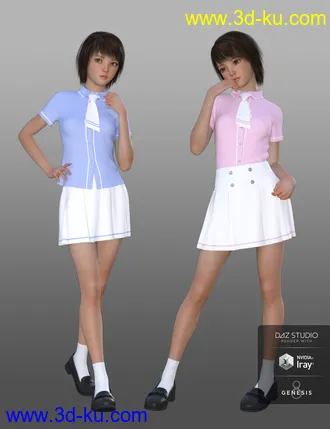 3D打印模型dForce CB School Uniforms for Genesis 8 Female(s)的图片