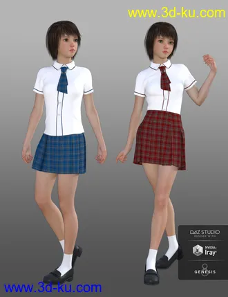 3D打印模型dForce CB School Uniforms for Genesis 8 Female(s)的图片