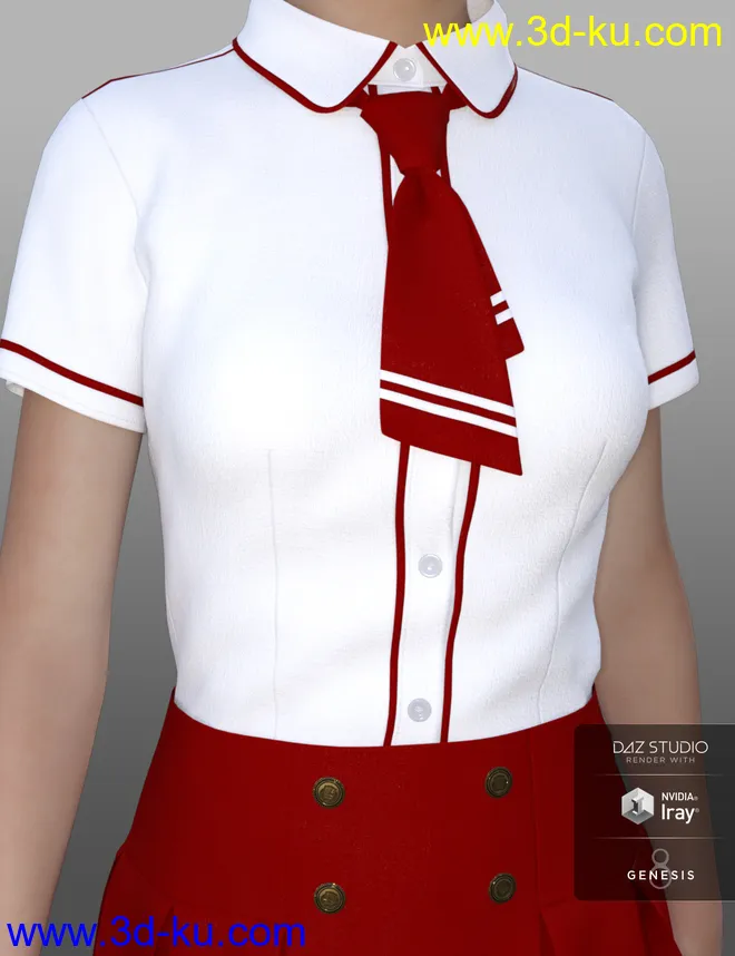 dForce CB School Uniforms for Genesis 8 Female(s)模型的图片5