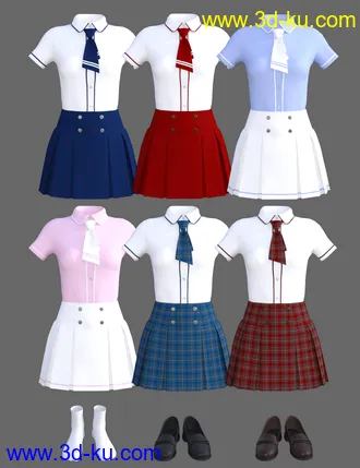 3D打印模型dForce CB School Uniforms for Genesis 8 Female(s)的图片