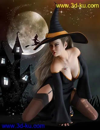 3D打印模型dForce Charming Witch Outfit for Genesis 8 Female(s)的图片