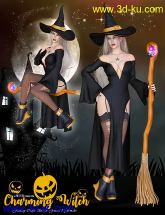 3D打印模型dForce Charming Witch Outfit for Genesis 8 Female(s)的图片