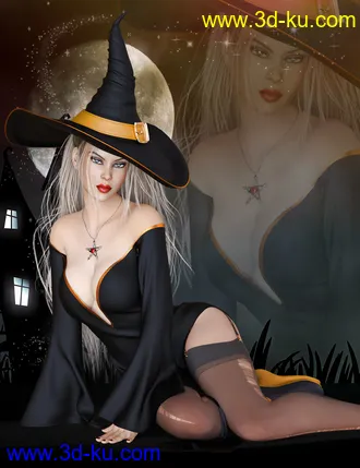 3D打印模型dForce Charming Witch Outfit for Genesis 8 Female(s)的图片
