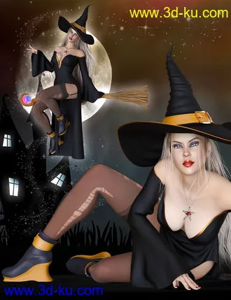3D打印模型dForce Charming Witch Outfit for Genesis 8 Female(s)的图片