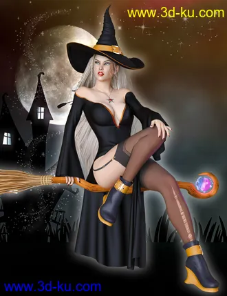 3D打印模型dForce Charming Witch Outfit for Genesis 8 Female(s)的图片