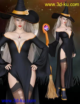 3D打印模型dForce Charming Witch Outfit for Genesis 8 Female(s)的图片