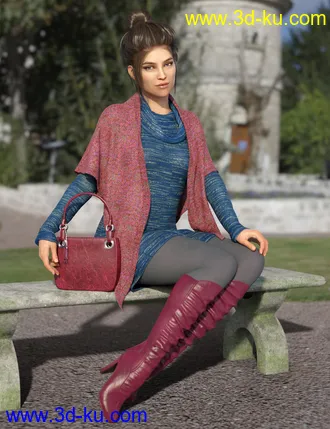 3D打印模型dForce Collection 02 - Winter Dress & Cape for Genesis 8 Female(s)的图片