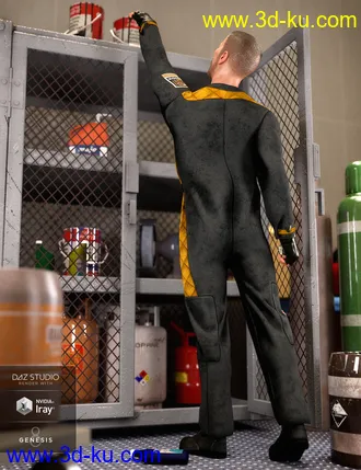 3D打印模型dForce Coveralls and Tools for Genesis 8 Male(s)的图片