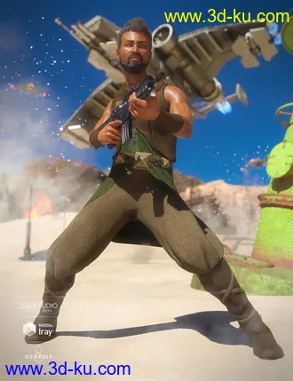 3D打印模型dForce Desert Raider Outfit for Genesis 8 Male(s)的图片