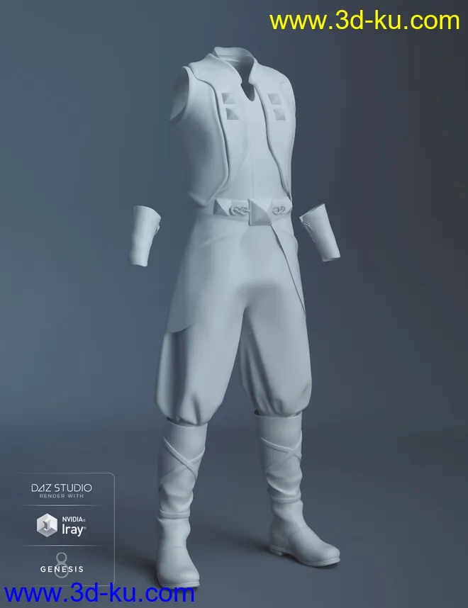 dForce Desert Raider Outfit for Genesis 8 Male(s)模型的图片5