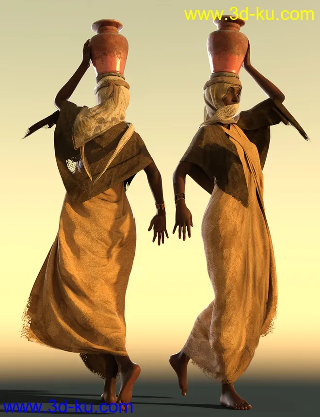 dForce Desert Robe Outfit for Genesis 8 Female(s)模型的图片2
