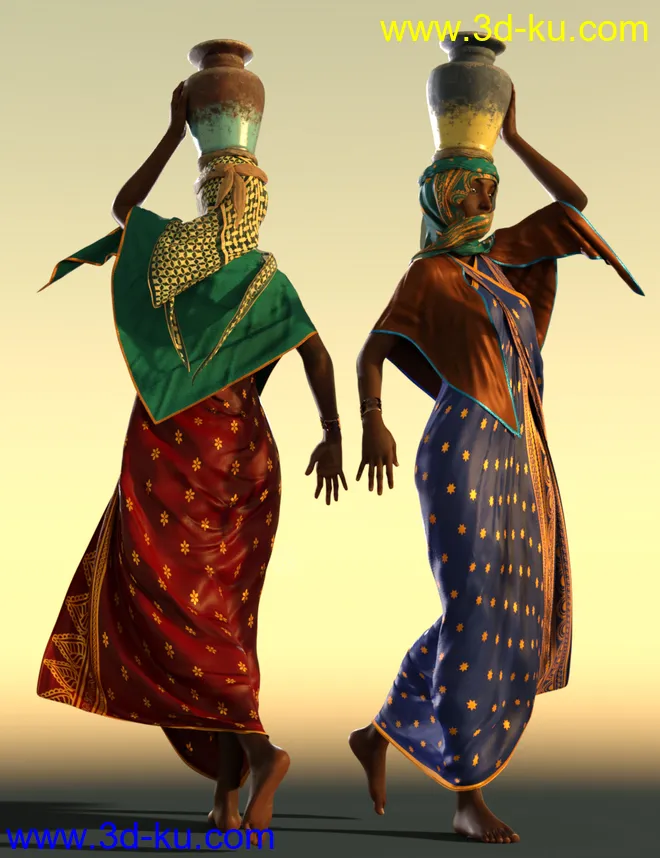 dForce Desert Robe Outfit for Genesis 8 Female(s)模型的图片3