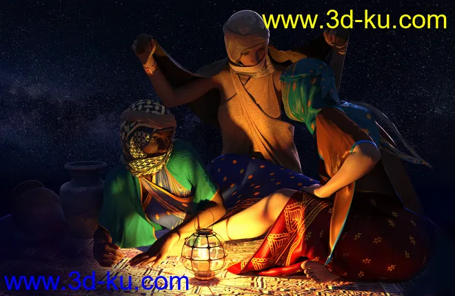 dForce Desert Robe Outfit for Genesis 8 Female(s)模型的图片8