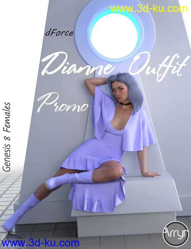 dForce Dianne Outfit for Genesis 8 Female(s)模型的图片2