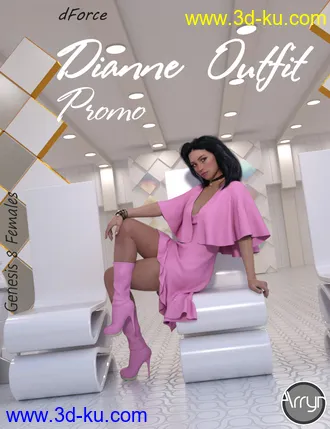 3D打印模型dForce Dianne Outfit for Genesis 8 Female(s)的图片
