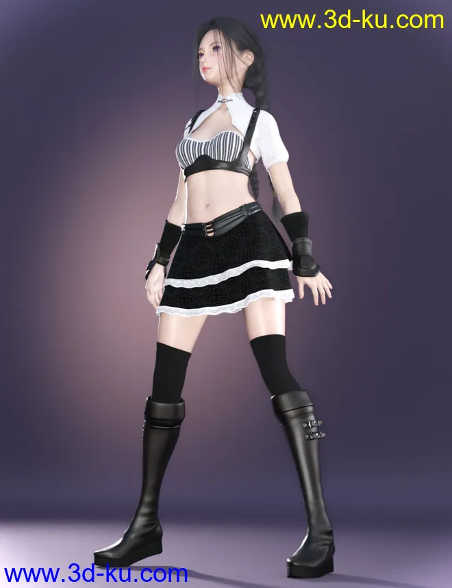 dForce Doll Fighter Outfit for Genesis 8 Female(s)模型的图片1