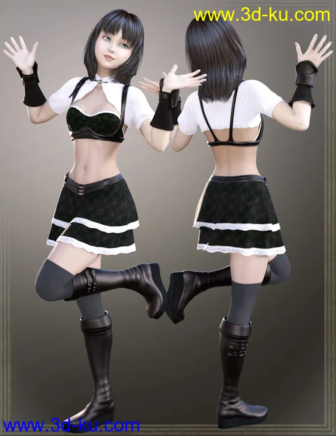 dForce Doll Fighter Outfit for Genesis 8 Female(s)模型的图片2