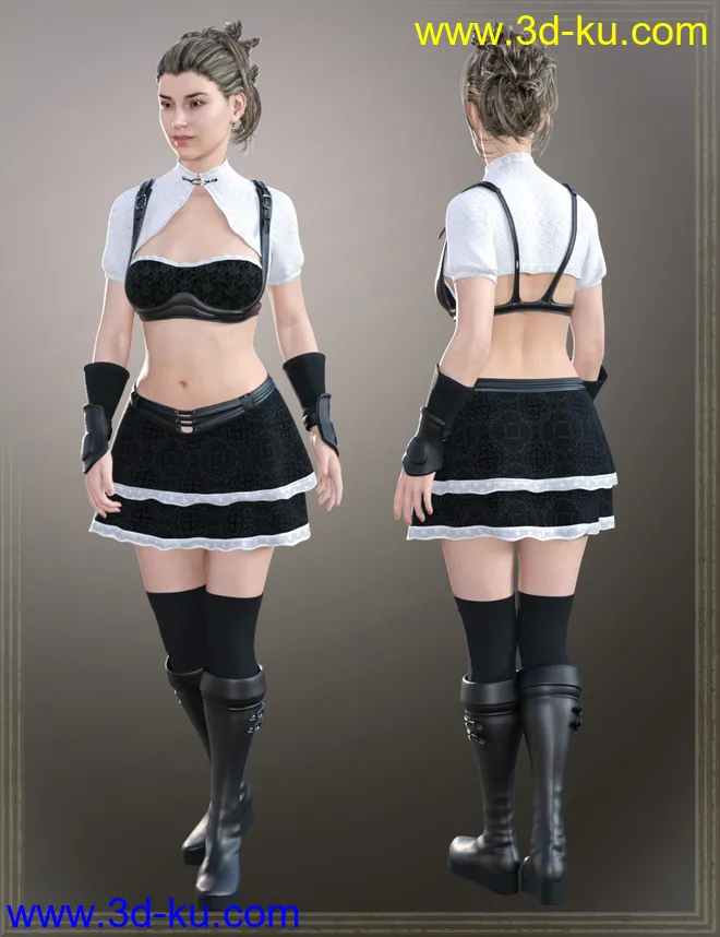 dForce Doll Fighter Outfit for Genesis 8 Female(s)模型的图片3