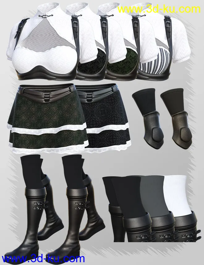 dForce Doll Fighter Outfit for Genesis 8 Female(s)模型的图片4