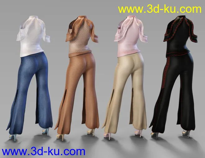 dForce Draped Pants Ensamble Textures模型的图片7