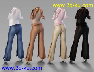 3D打印模型dForce Draped Pants Ensamble Textures的图片