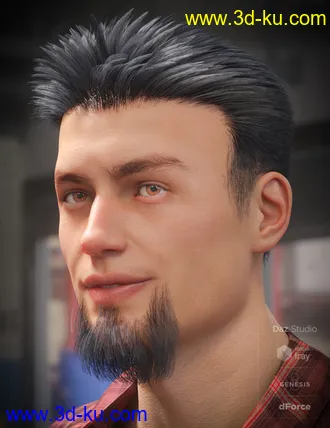 3D打印模型dForce Eddie Hair and Goatee for Genesis 8 Male(s)的图片