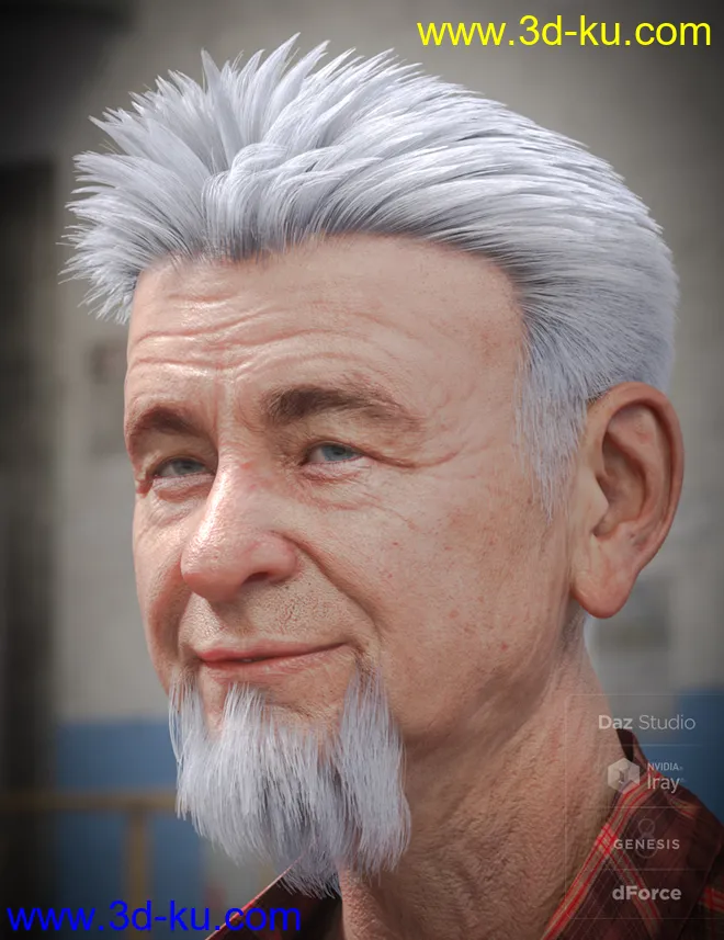dForce Eddie Hair and Goatee for Genesis 8 Male(s)模型的图片4