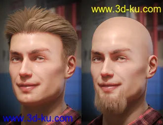 3D打印模型dForce Eddie Hair and Goatee for Genesis 8 Male(s)的图片