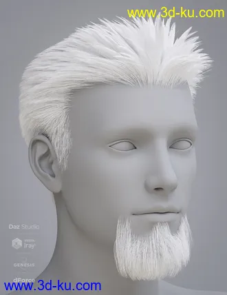 3D打印模型dForce Eddie Hair and Goatee for Genesis 8 Male(s)的图片