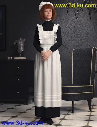 3D打印模型dForce Edwardian Maid Uniform for Genesis 8 Female(s)的图片