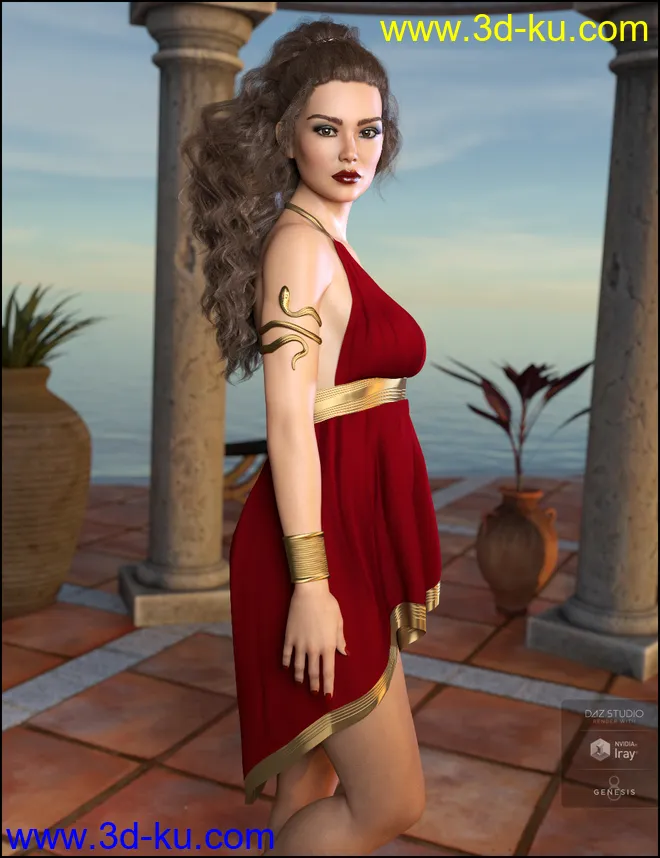 dForce Eleyna Outfit for Genesis 8 Female模型的图片4