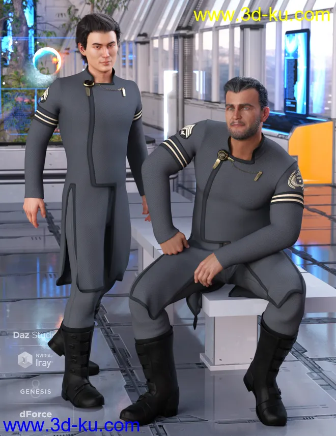 dForce Elite Commander Outfit for Genesis 8 Male(s)模型的图片4
