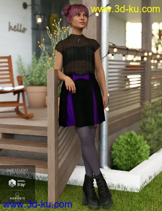 3D打印模型dForce Emo Style Outfit Textures的图片
